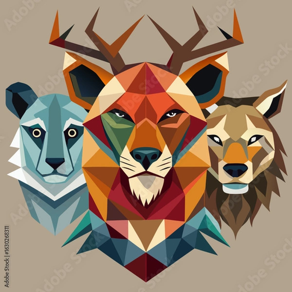 Obraz lion head vector illustration