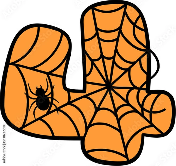 Obraz Spider Web Style Letter 4