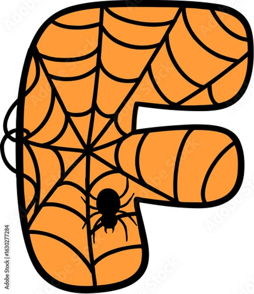 Obraz Spider Web Style Letter F