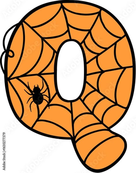 Obraz Spider Web Style Letter Q
