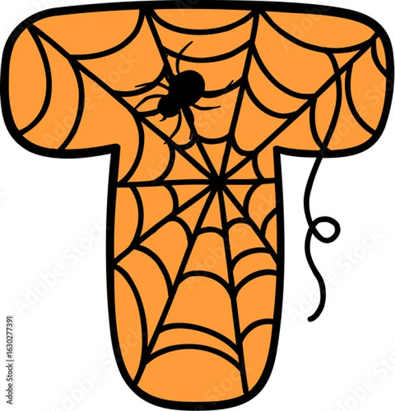 Obraz Spider Web Style Letter T