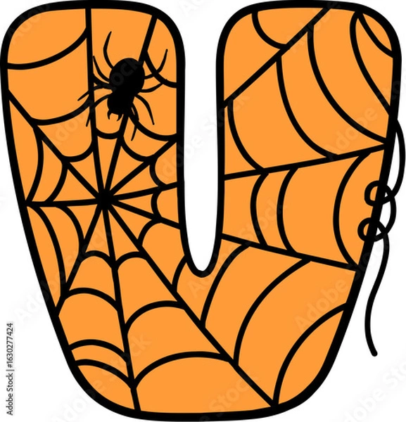 Obraz Spider Web Style Letter V