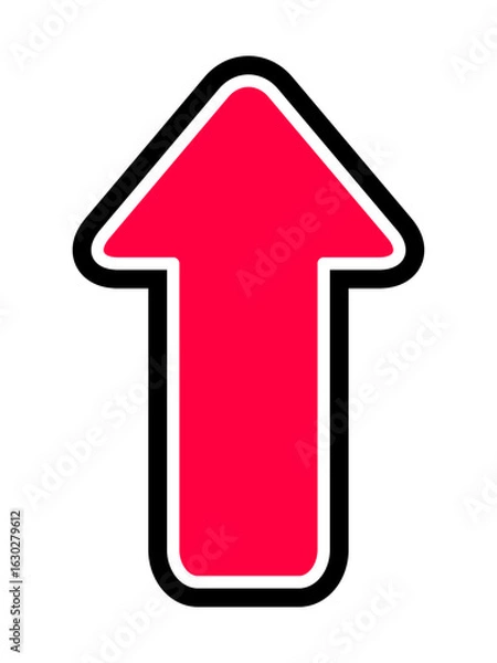 Obraz 赤　黒白線あり　上向き矢印