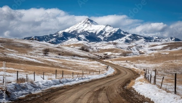 Obraz Scenic mountain road in winter