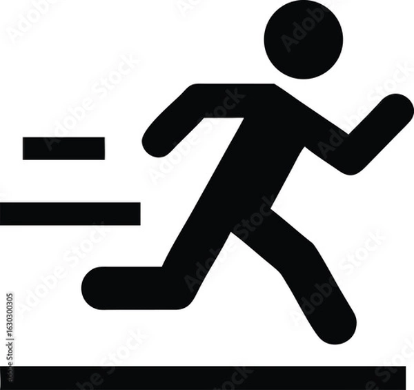 Fototapeta A simple running icon with a person in motion. 