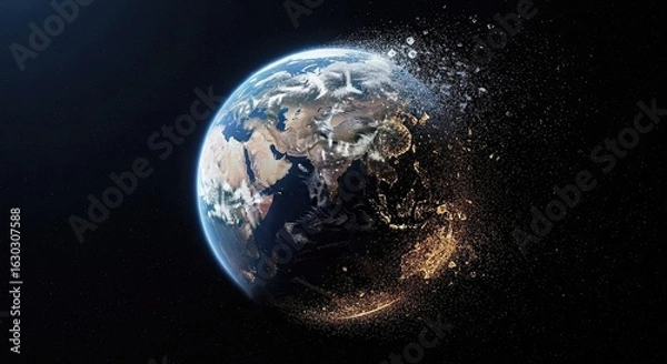 Fototapeta Earth fragmentation graphic image