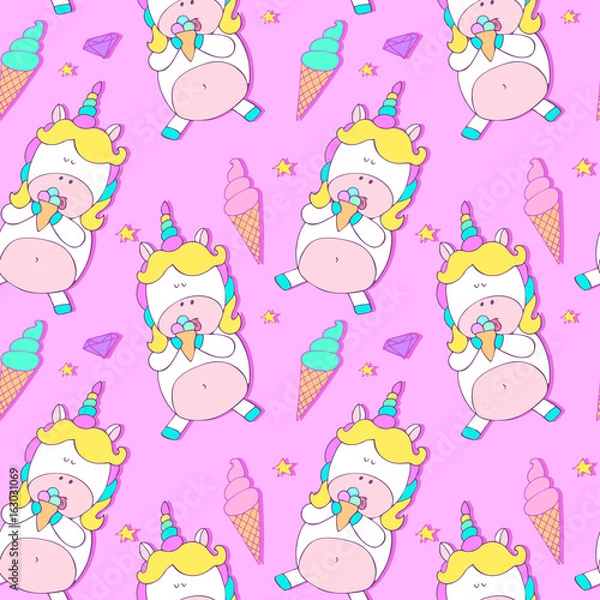 Obraz Seamless pattern with unicorns