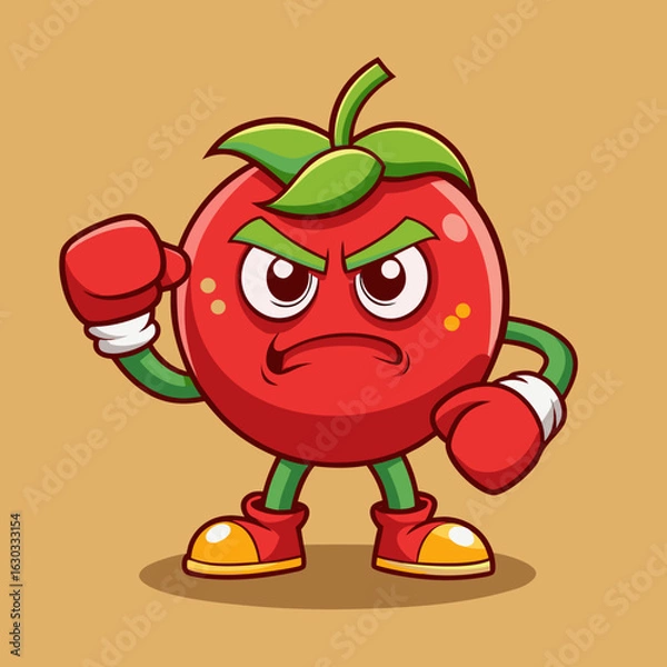 Obraz red apple cartoon character