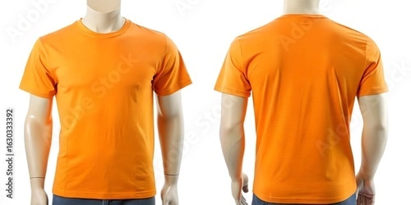 Obraz solid orange crew neck t shirt on mannequin torso