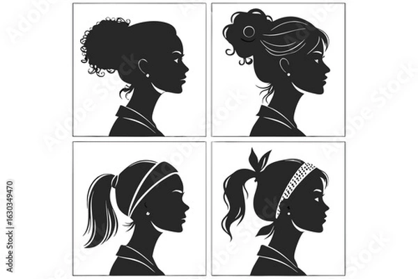 Fototapeta Tired Woman Silhouette Clipart