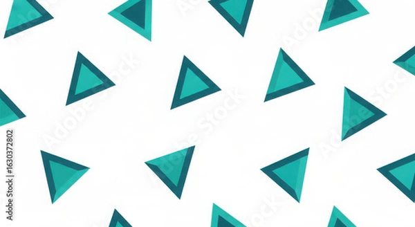 Fototapeta Abstract teal triangles pattern a modern geometric design with repeating shapes on a clean white background for a contemporary aesthetic
