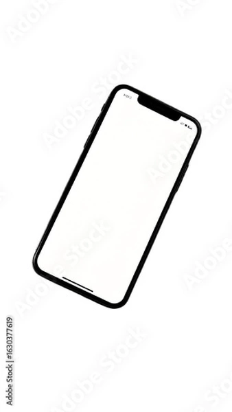 Fototapeta Modern smartphone with blank screen, mobile device for app presentation on transparent background