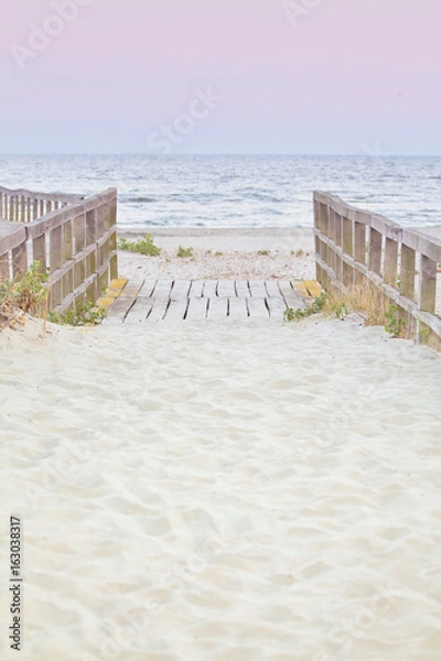 Obraz Background showing a path to the Black Sea beach in Sulina, Romania
