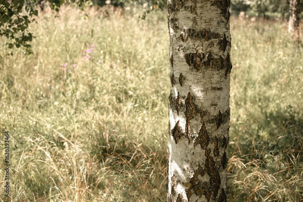 Fototapeta Birch tree in the park in summer