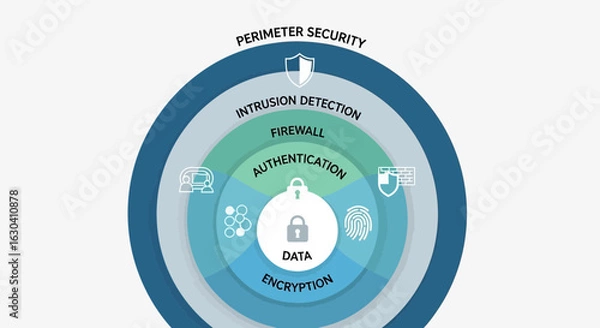 Fototapeta Conceptual Illustration Of Security Layers For Computer Data Protection