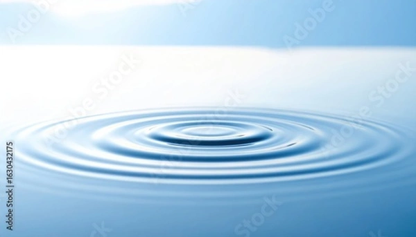 Fototapeta Water Ripple Pattern On Calm Blue Water Surface