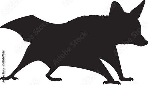 Obraz Large Flying Fox bat Vector Silhouette
