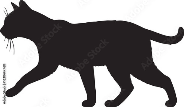 Obraz Marbled Cat Vector Silhouette