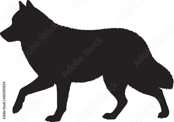 Obraz Northern Inuit Dog Vector Silhouette