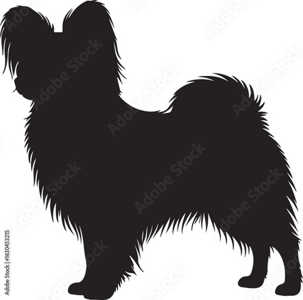 Obraz Papillon Dog Vector Silhouette