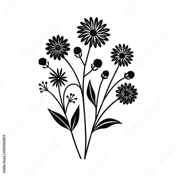 Fototapeta elegant-wildflower-line-art-collection----.eps