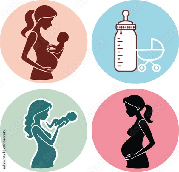 Fototapeta Motherhood and Pregnancy Icons