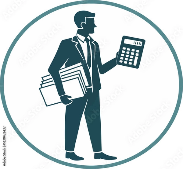Fototapeta Accountant with Calculator Icon
