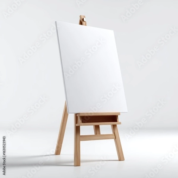 Fototapeta A simple white drawing board empty, isolated on a pure white background. Art, drafting.
