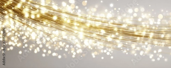 Obraz Abstract gold light streaks on a gray background