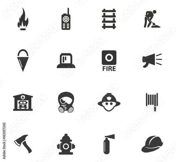 Obraz Fire-brigade icon set