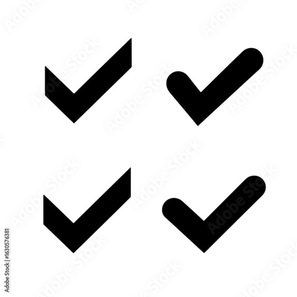 Obraz Four black checkmarks. 