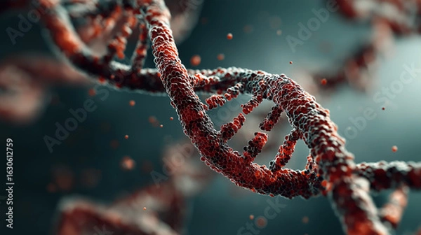 Obraz Detailed 3D Rendering of a DNA Helix