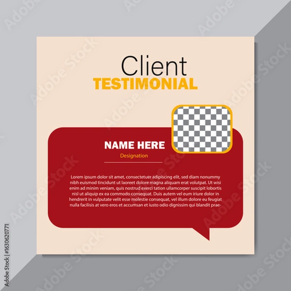 Obraz Stylish modern and clean client Testimonial design.