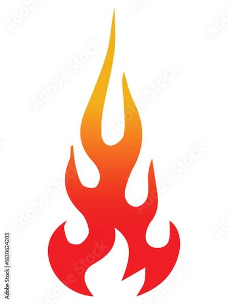 Obraz Fire icon silhouette vector set Fire flame logo vector illustration 