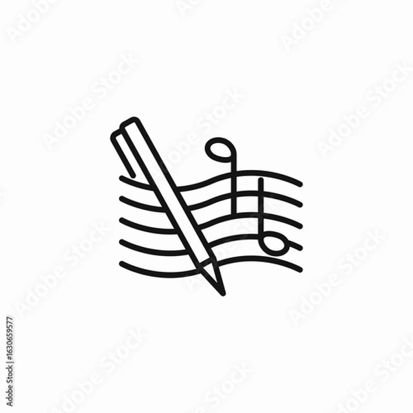 Obraz music composition pen icon sign vector