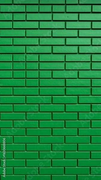Fototapeta Green brick wall pattern
