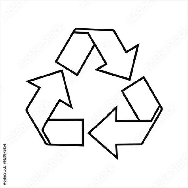 Fototapeta Continuous Line Recycle Logo Vector Design