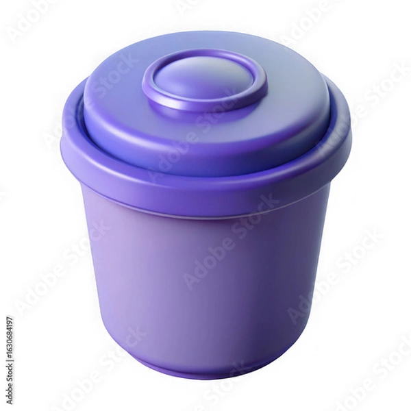 Obraz Purple plastic container with lid isolated on transparent background