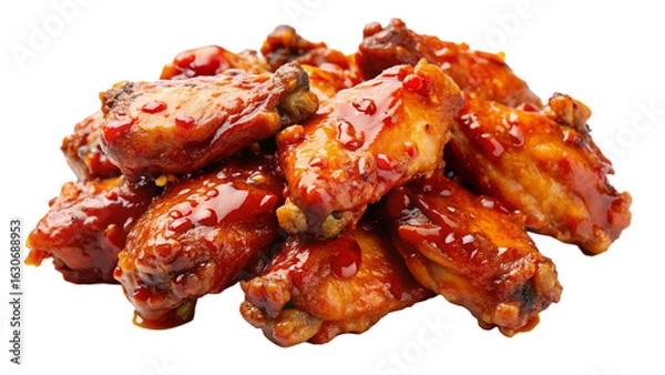 Obraz fried chicken wings on white