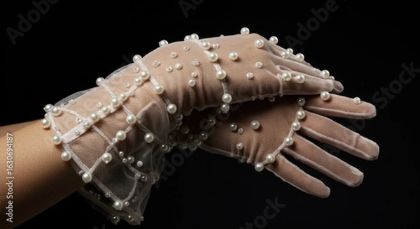 Obraz Delicate, beaded gloves