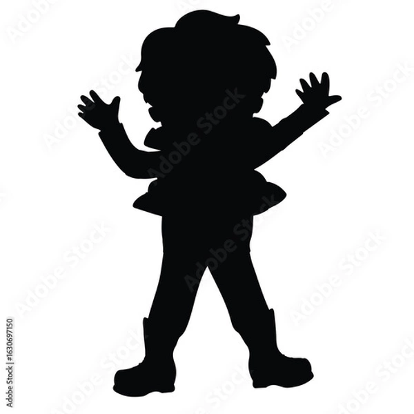 Fototapeta Kids Silhouette Vector – Children Playing, Walking, Jumping, Running Art & Illustration