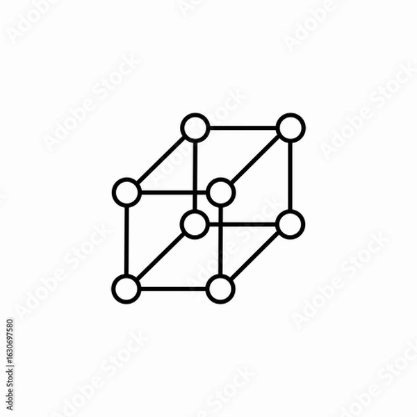 Fototapeta molecular structure cube icon sign vector