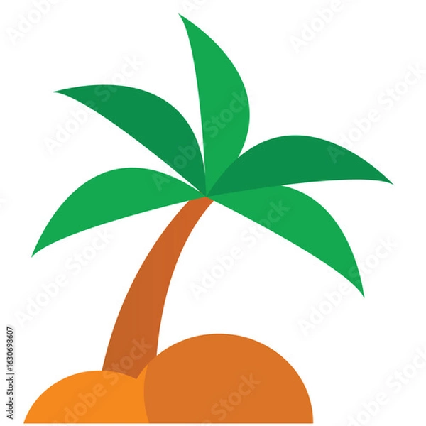 Fototapeta Palm Tree Vector Icon – Tropical Nature Silhouette Design, 
Minimal palm tree vector icon with tropical vibes. Suitable for use in summer themes, holiday graphics, beach designs, travel branding, 