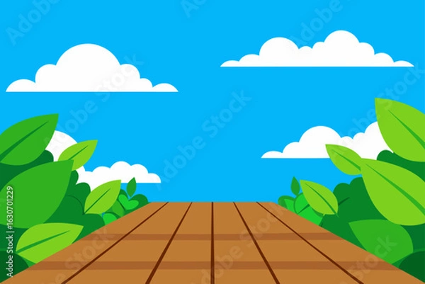 Obraz wooden deck summer view