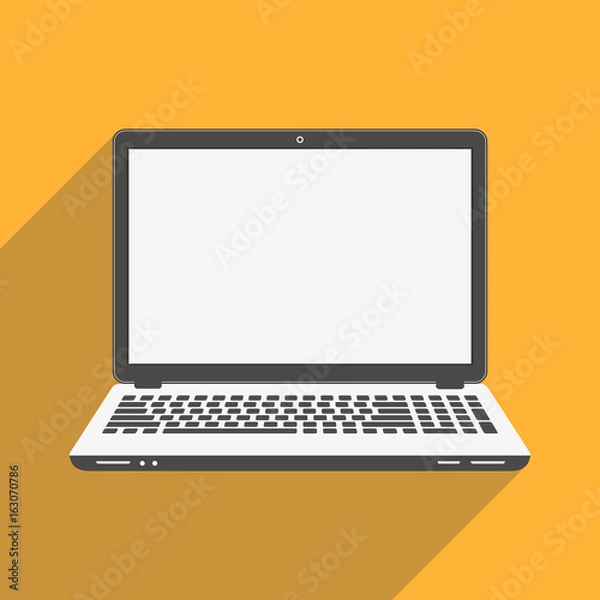 Obraz Laptop flat icon. Computer symbol.