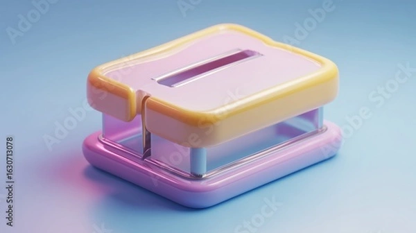 Fototapeta 3D Icon of a Colorful Sandwich Cutter with Smooth Edges