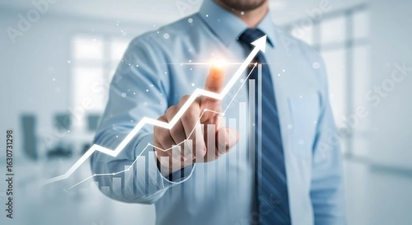 Obraz Business growth and financial success through digital transformation and data analysis