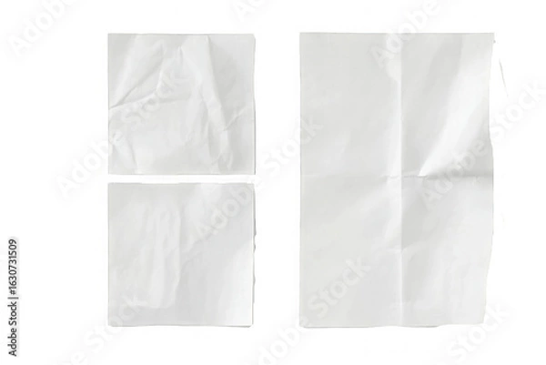 Fototapeta Document Design Element: Three  Folded A4 Sheets on a White Background
