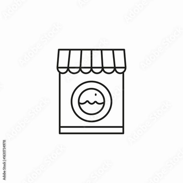 Obraz laundromat storefront washer icon sign vector