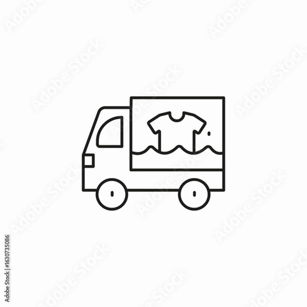 Obraz laundry delivery truck icon sign vector